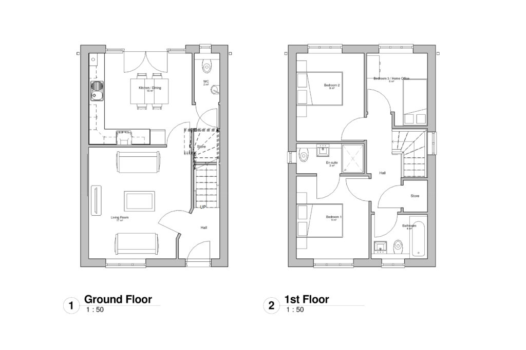 Type B floor plan - detached