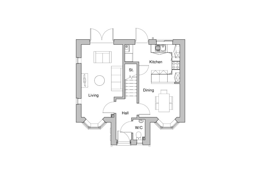 Type F Ground Floor Plan