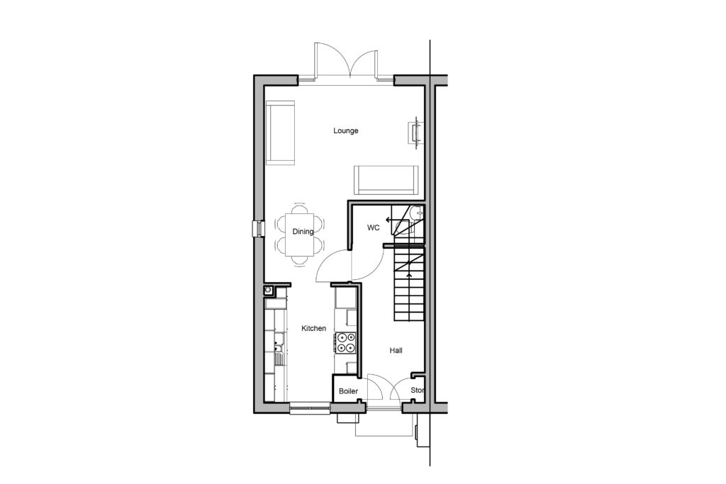 Dalby 'Open Kitchen' ground floor plan
