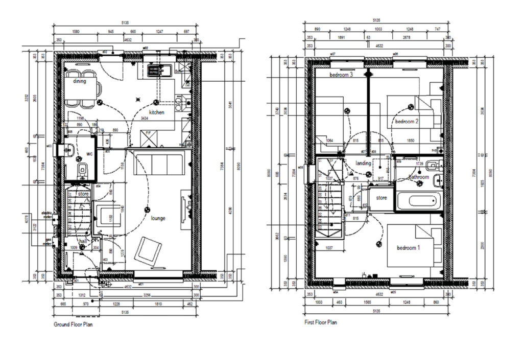 Wilberforce 3 bed 4 person floor plan