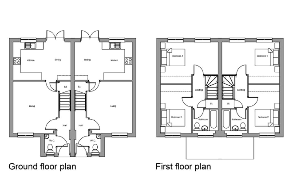 A2 semi-detached floor plan