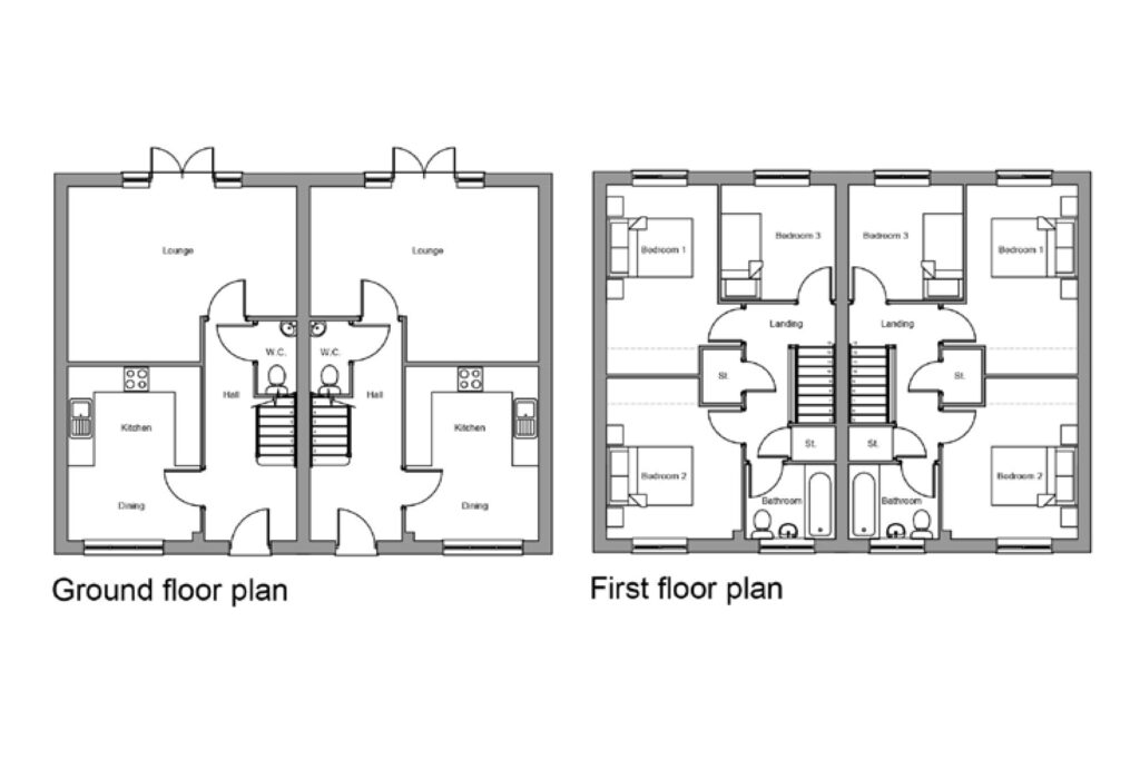 A3 semi-detached floor plan